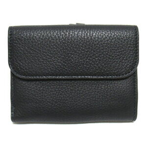 Chloe fold Leather Wallet Black Tri